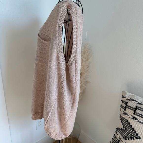 Perch by Blu Pepper Blush Pink Slouchy Slub Knit Tank Top NEW Minimalist/Neutral - Picture 4 of 7